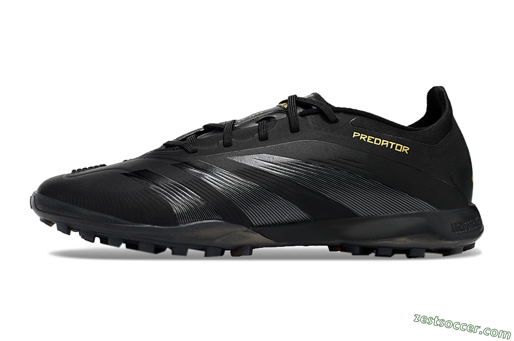 Adidas Predator 24 Elite TF Low-Tops Soccer Shoes - Black/Silver/Yellow 2