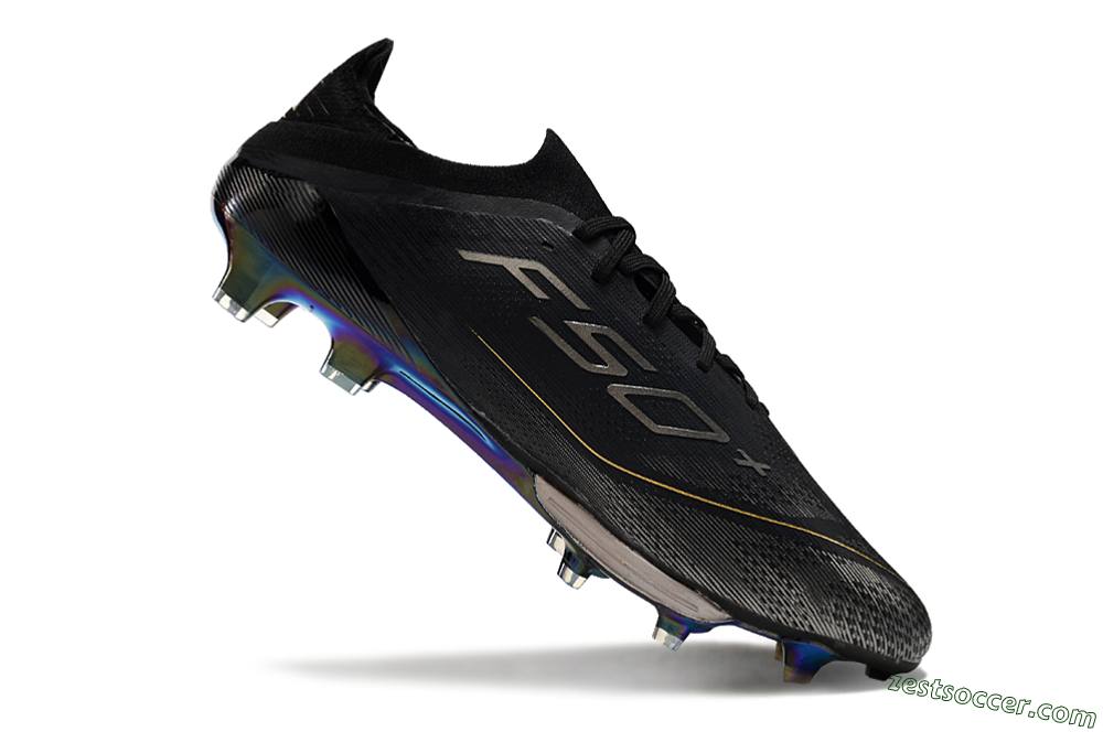 Adidas F50+ Lightstrike Pro FG Low-Tops Soccer Cleats - Core Black/Iron Metallic/Gold Metallic 4