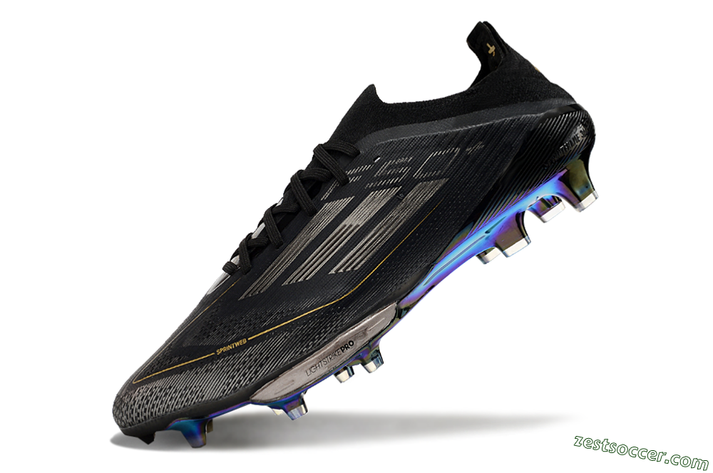 Adidas F50+ Lightstrike Pro FG Low-Tops Soccer Cleats - Core Black/Iron Metallic/Gold Metallic 5