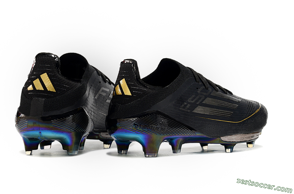 Adidas F50+ Lightstrike Pro FG Low-Tops Soccer Cleats - Core Black/Iron Metallic/Gold Metallic 6
