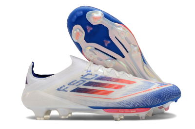 Adidas F50+ Lightstrike Pro FG Low-Tops Soccer Cleats - Cloud White/Solar Red/Lucid Blue