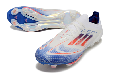 Adidas F50+ Lightstrike Pro FG Low-Tops Soccer Cleats - Cloud White/Solar Red/Lucid Blue