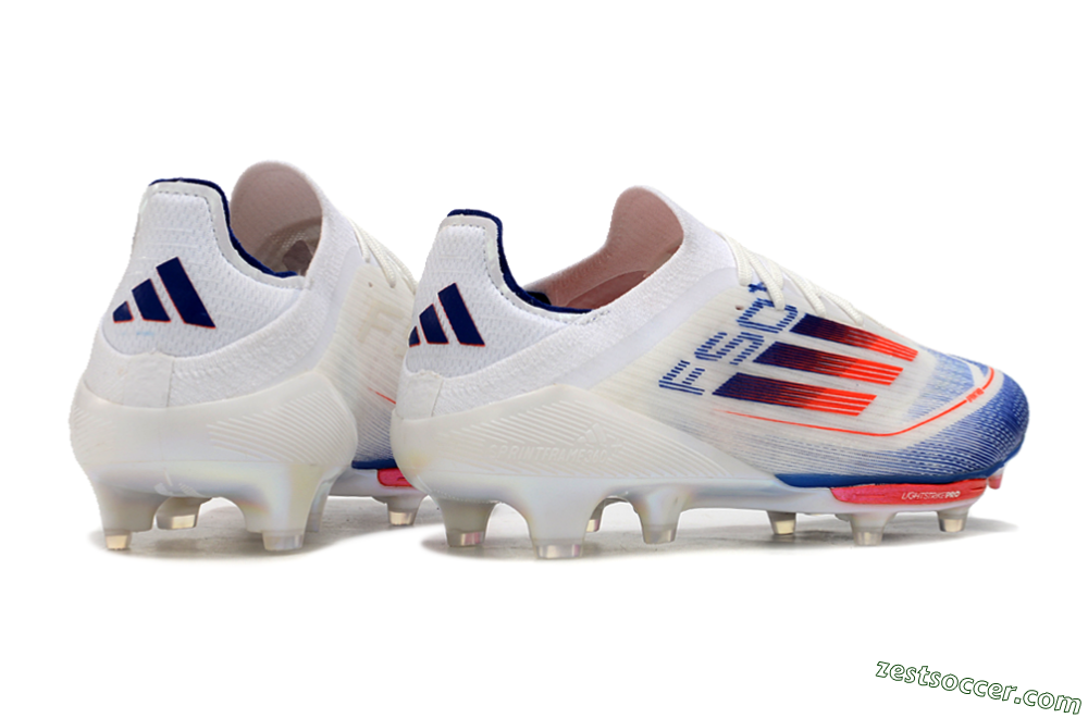 Adidas F50+ Lightstrike Pro FG Low-Tops Soccer Cleats - Cloud White/Solar Red/Lucid Blue 6