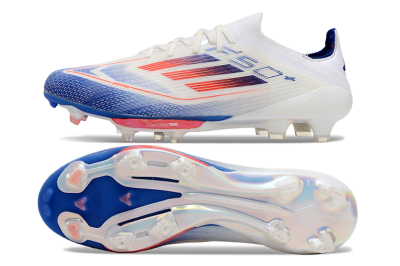 Adidas F50+ Lightstrike Pro FG Low-Tops Soccer Cleats - Cloud White/Solar Red/Lucid Blue
