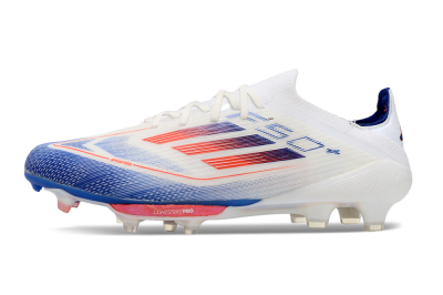 Adidas F50+ Lightstrike Pro FG Low-Tops Soccer Cleats - Cloud White/Solar Red/Lucid Blue