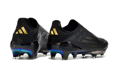 Adidas F50+ Lightstrike Pro Laceless FG Low-Tops Soccer Cleats - Core Black/Iron Metallic/Gold Metallic