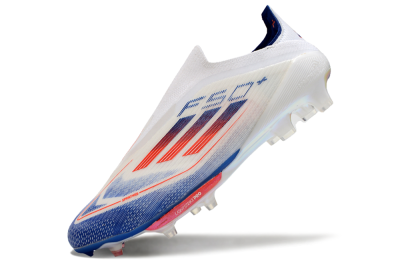 Adidas F50+ Lightstrike Pro Laceless FG Low-Tops Soccer Cleats - Cloud White/Solar Red/Lucid Blue