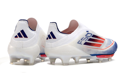 Adidas F50+ Lightstrike Pro Laceless FG Low-Tops Soccer Cleats - Cloud White/Solar Red/Lucid Blue