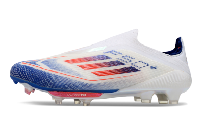 Adidas F50+ Lightstrike Pro Laceless FG Low-Tops Soccer Cleats - Cloud White/Solar Red/Lucid Blue