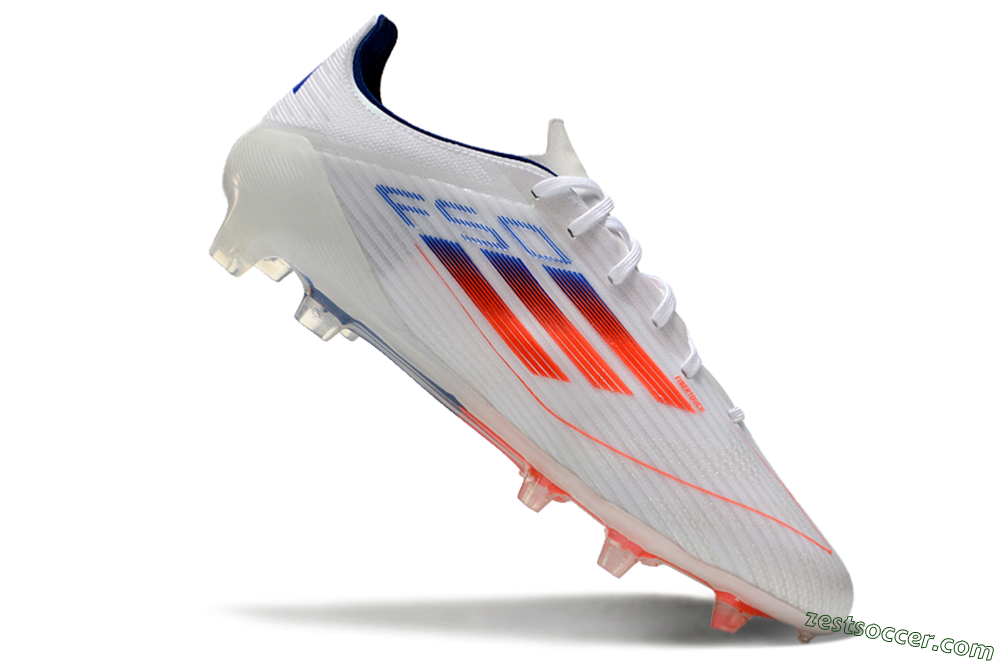 Adidas F50 Elite FG Low-Tops Soccer Cleats - White/Red/Blue 4