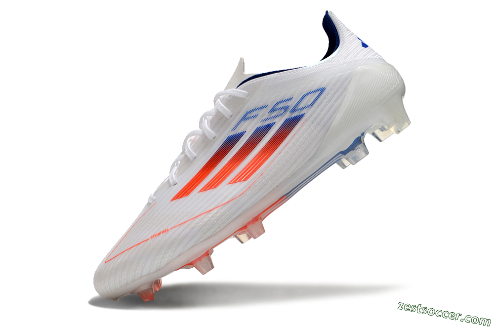 Adidas F50 Elite FG Low-Tops Soccer Cleats - White/Red/Blue 5