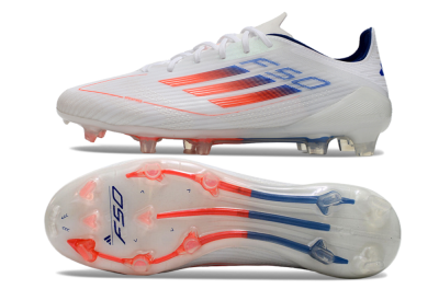 Adidas F50 Elite FG Low-Tops Soccer Cleats - White/Red/Blue