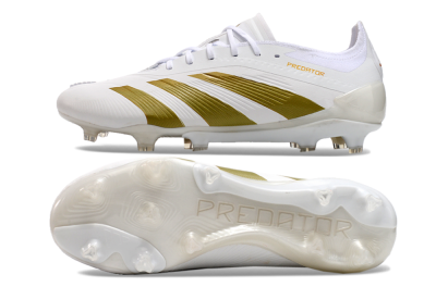 Adidas Predator Elite 24 FG Low-Tops Soccer Cleats - Beige/White/Gold