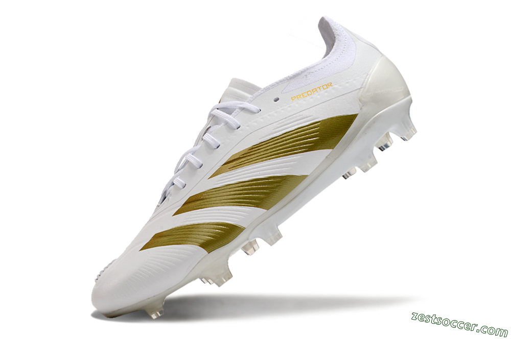 Adidas Predator Elite 24 FG Low-Tops Soccer Cleats - Beige/White/Gold 5
