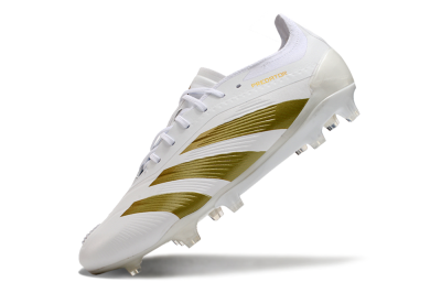 Adidas Predator Elite 24 FG Low-Tops Soccer Cleats - Beige/White/Gold