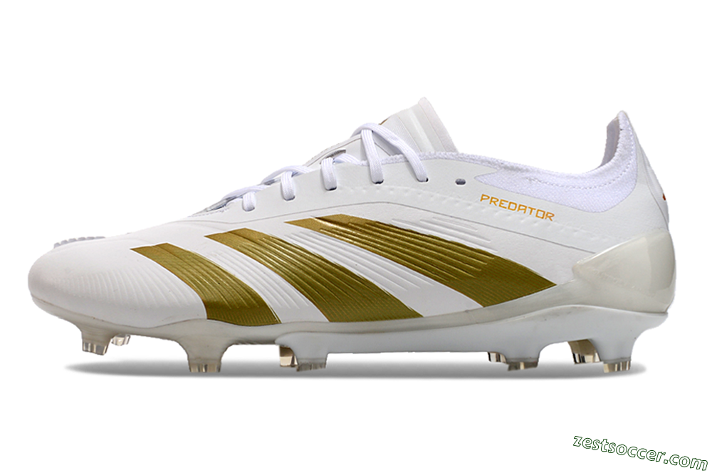 Adidas Predator Elite 24 FG Low-Tops Soccer Cleats - Beige/White/Gold 2