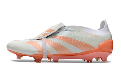 Adidas Predator Elite Foldover Tongue FG Low-Tops Soccer Cleats - Beige/white/Orange