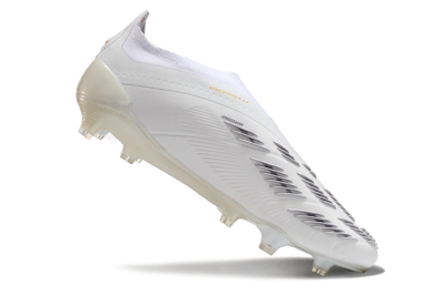 Adidas Predator Elite Laceless FG Low-Tops Soccer Cleats - Beige/White/Gold