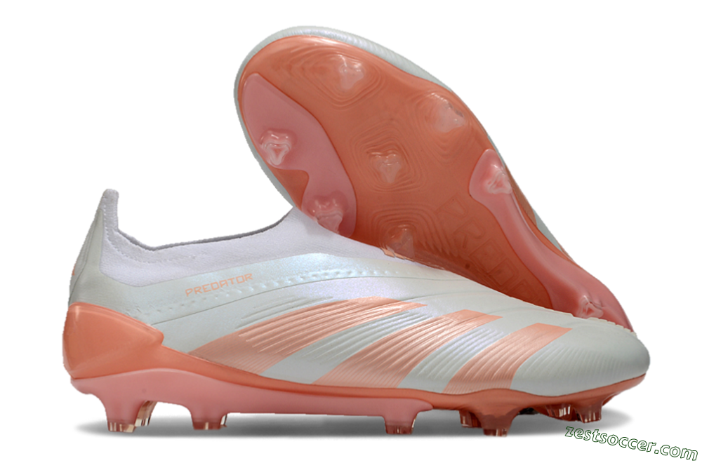 Adidas Predator Elite Laceless FG Low-Tops Soccer Cleats - Beige/white/Orange 0