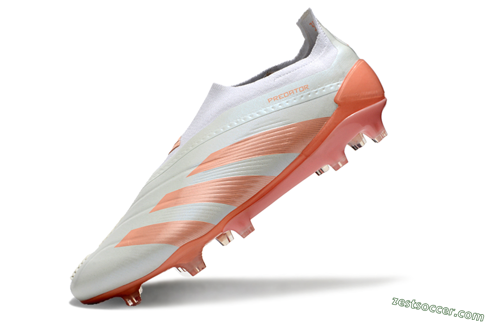 Adidas Predator Elite Laceless FG Low-Tops Soccer Cleats - Beige/white/Orange 5