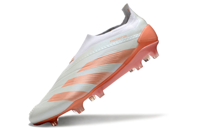 Adidas Predator Elite Laceless FG Low-Tops Soccer Cleats - Beige/white/Orange