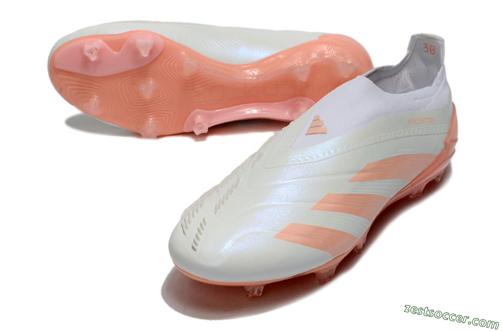 Adidas Predator Elite Laceless FG Low-Tops Soccer Cleats - Beige/white/Orange 3