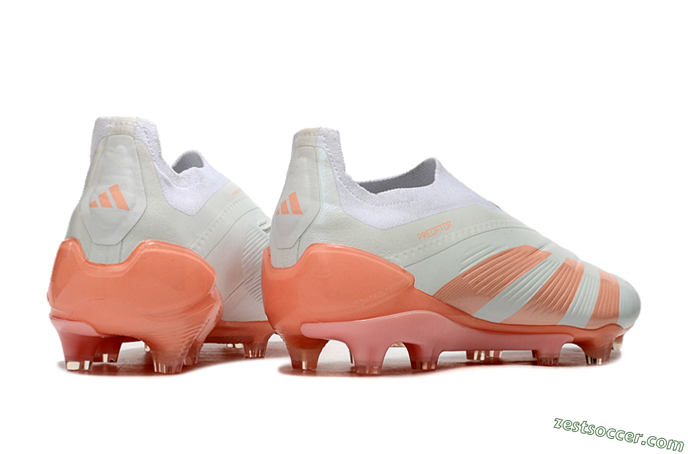 Adidas Predator Elite Laceless FG Low-Tops Soccer Cleats - Beige/white/Orange 6