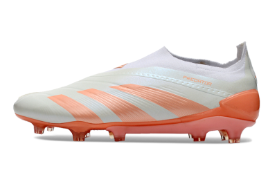 Adidas Predator Elite Laceless FG Low-Tops Soccer Cleats - Beige/white/Orange