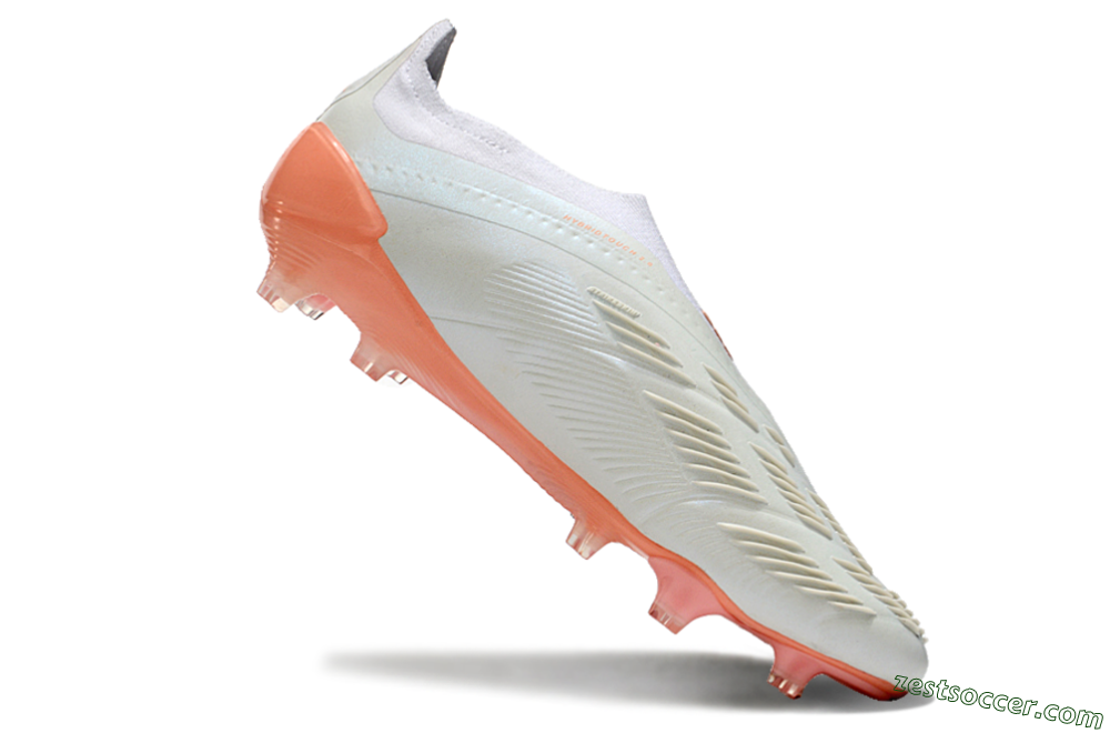 Adidas Predator Elite Laceless FG Low-Tops Soccer Cleats - Beige/white/Orange 4