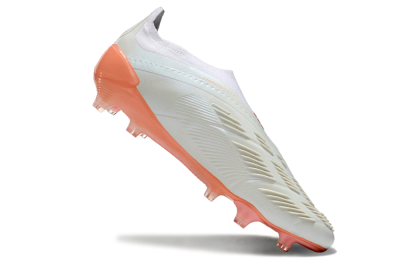 Adidas Predator Elite Laceless FG Low-Tops Soccer Cleats - Beige/white/Orange
