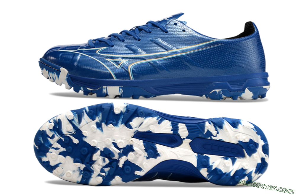 Mizuno Monarcida Alpha TF Low-Tops Soccer Shoes - Blue/White/Yellow 1