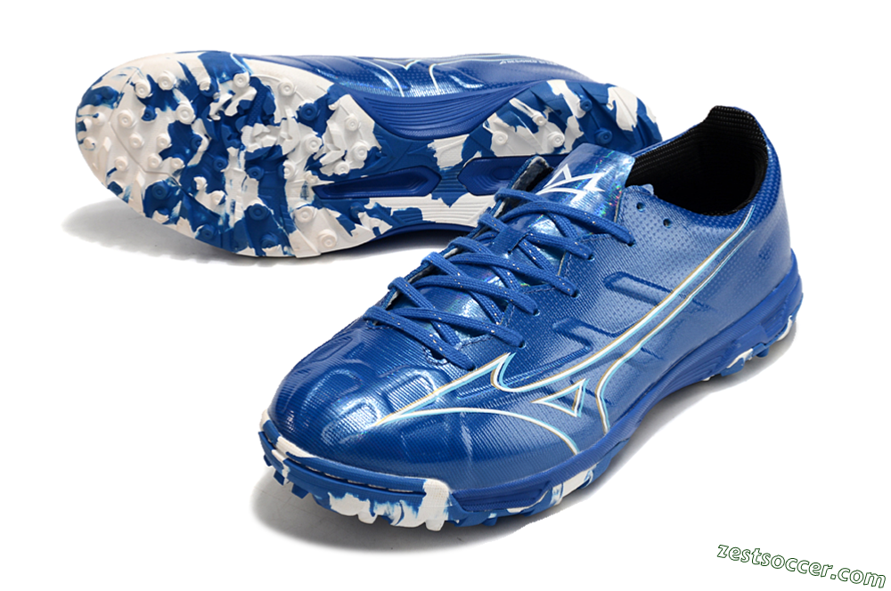 Mizuno Monarcida Alpha TF Low-Tops Soccer Shoes - Blue/White/Yellow 3