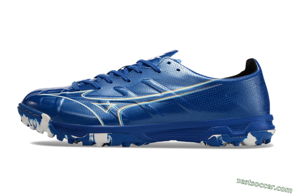 Mizuno Monarcida Alpha TF Low-Tops Soccer Shoes - Blue/White/Yellow 2