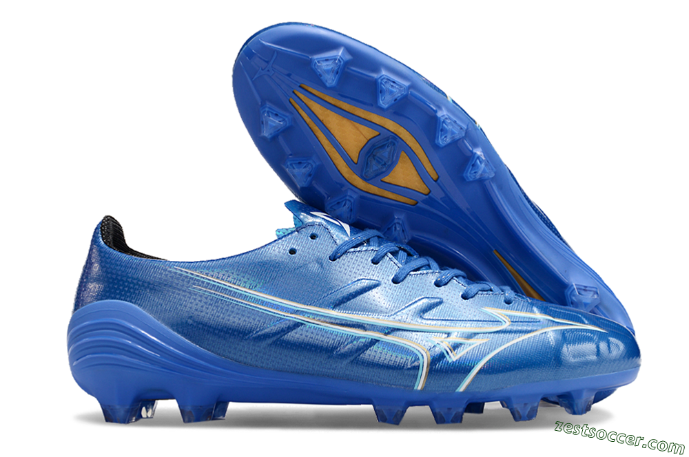 Mizuno Monarcida Alpha FG Low-Tops Soccer Cleats - Blue/White/Yellow 0