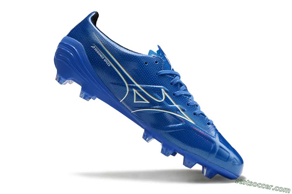 Mizuno Monarcida Alpha FG Low-Tops Soccer Cleats - Blue/White/Yellow 4
