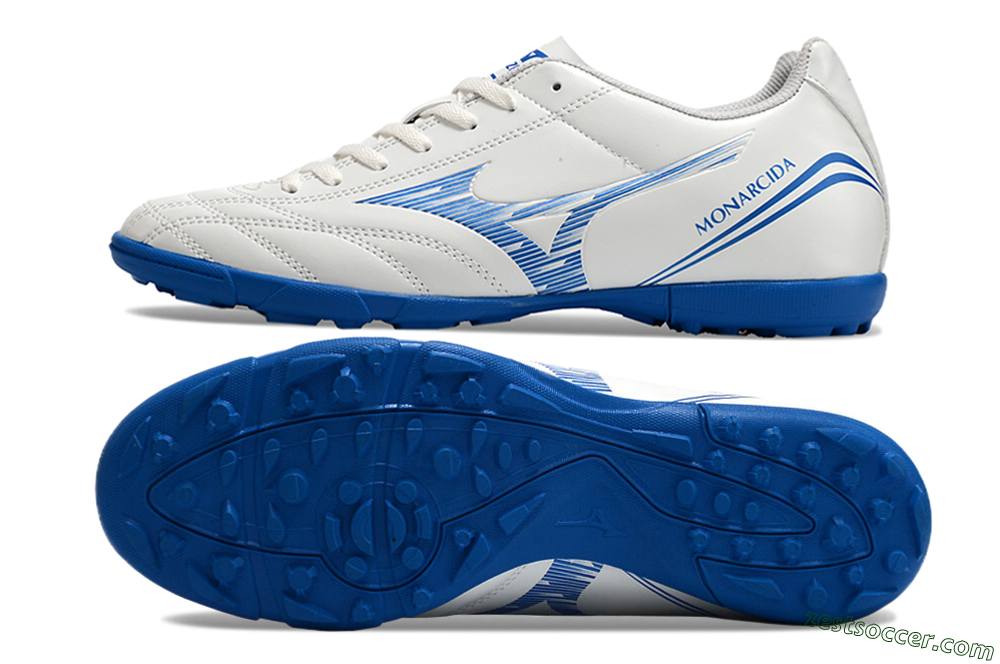 Mizuno Monarcida Neo TF Low-Tops Soccer Shoes - White/Blue 1