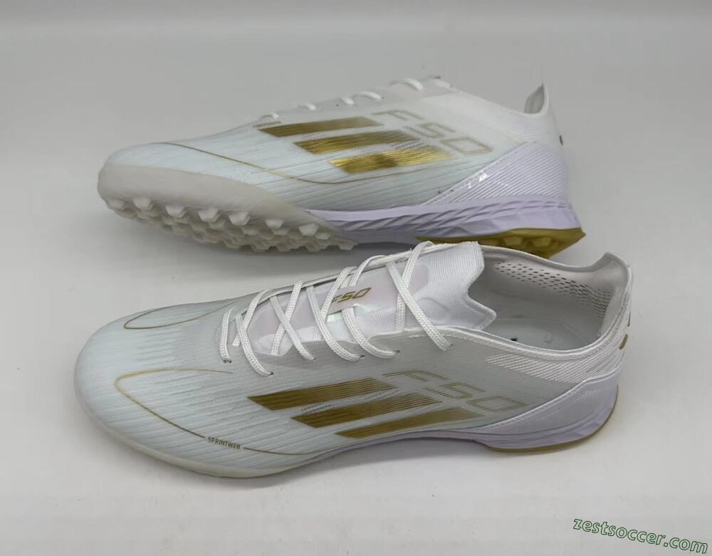 Adidas F50 Elite TF Low-Tops Soccer Shoes - White/Gold