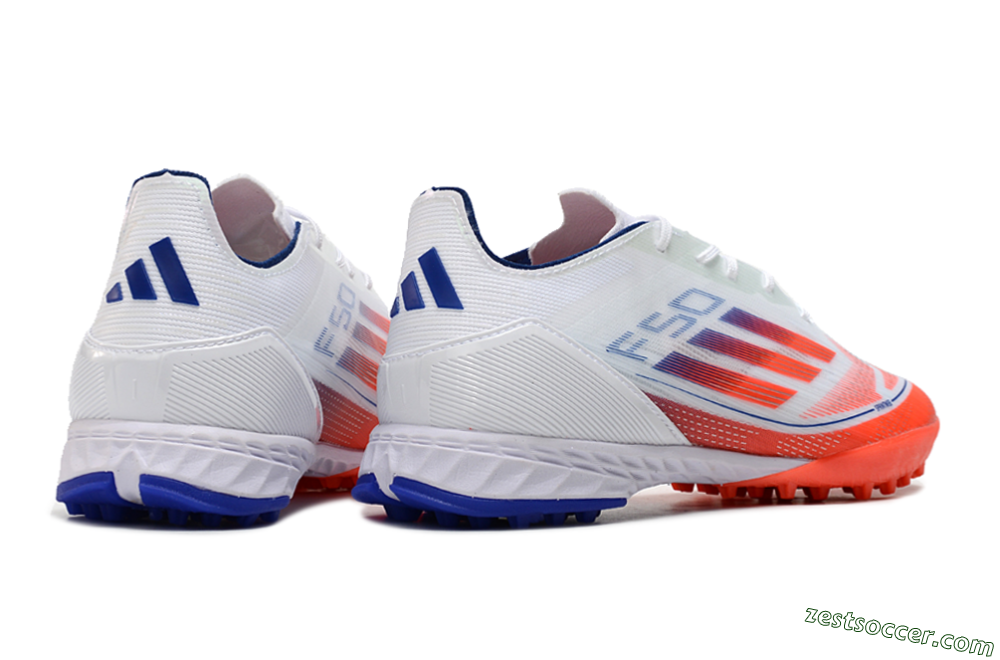 Adidas F50 Pro TF Low-Tops Soccer Shoes - White/Red/Blue 6