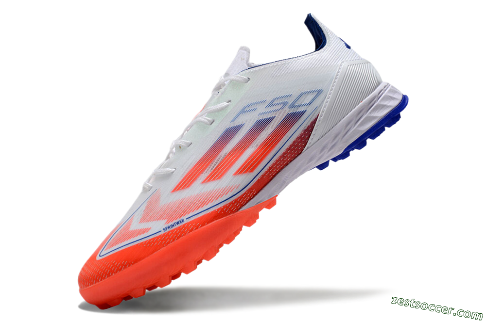 Adidas F50 Pro TF Low-Tops Soccer Shoes - White/Red/Blue 5