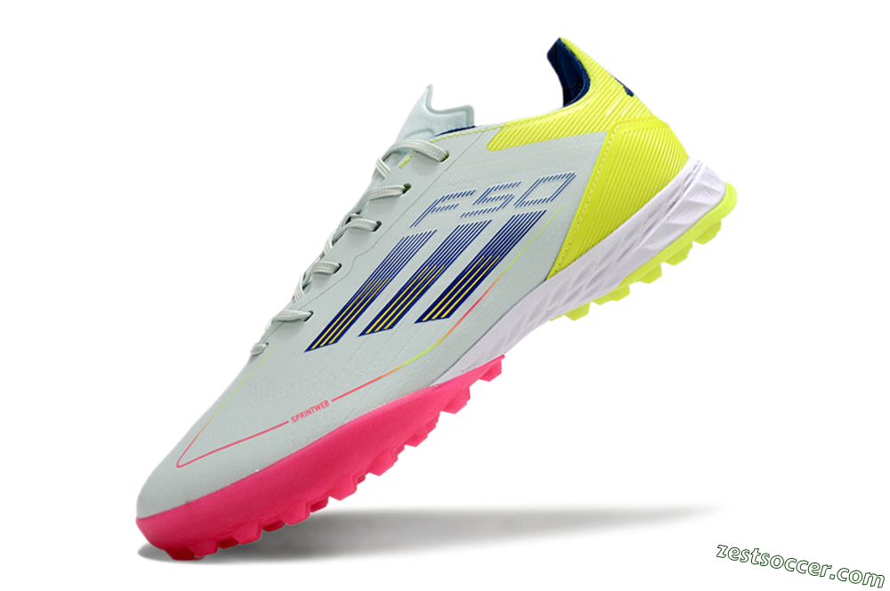 Adidas F50 Pro TF Low-Tops Soccer Shoes - Almost Blue/Semi Lucid Blue/Semi Solar Yellow 5