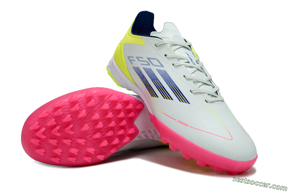 Adidas F50 Pro TF Low-Tops Soccer Shoes - Almost Blue/Semi Lucid Blue/Semi Solar Yellow 3