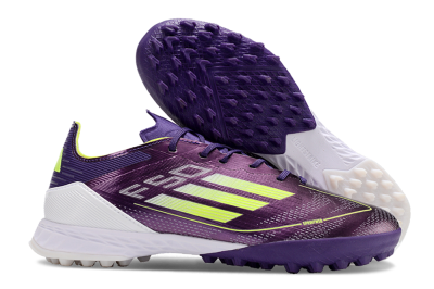 Adidas F50 Pro TF Low-Tops Soccer Shoes - Purple/Cloud White/Lucid Lemon