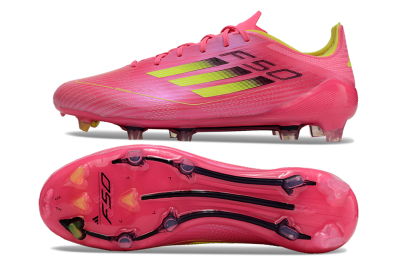 Adidas F50 Adizero FG Low-Tops Soccer Cleats - Pink/Yellow/Black