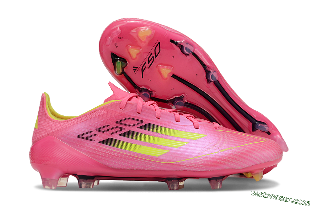 Adidas F50 Adizero FG Low-Tops Soccer Cleats - Pink/Yellow/Black 0