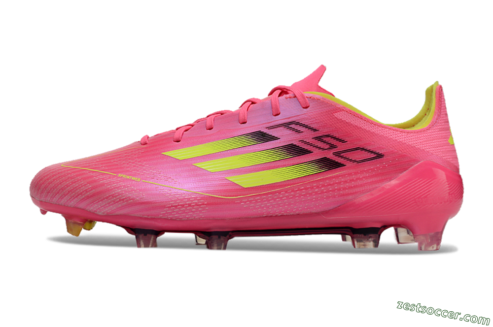 Adidas F50 Adizero FG Low-Tops Soccer Cleats - Pink/Yellow/Black 2
