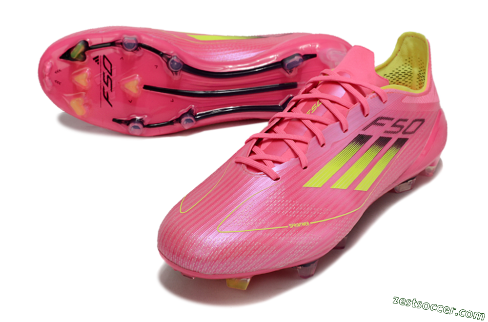 Adidas F50 Adizero FG Low-Tops Soccer Cleats - Pink/Yellow/Black 3