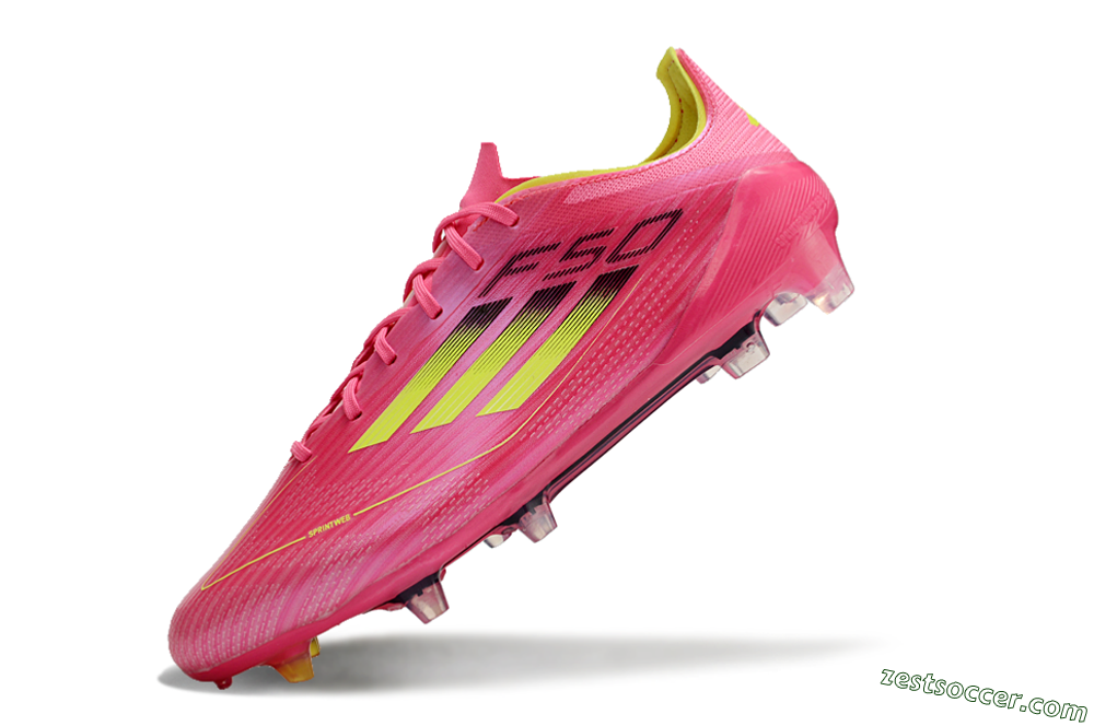 Adidas F50 Adizero FG Low-Tops Soccer Cleats - Pink/Yellow/Black 5