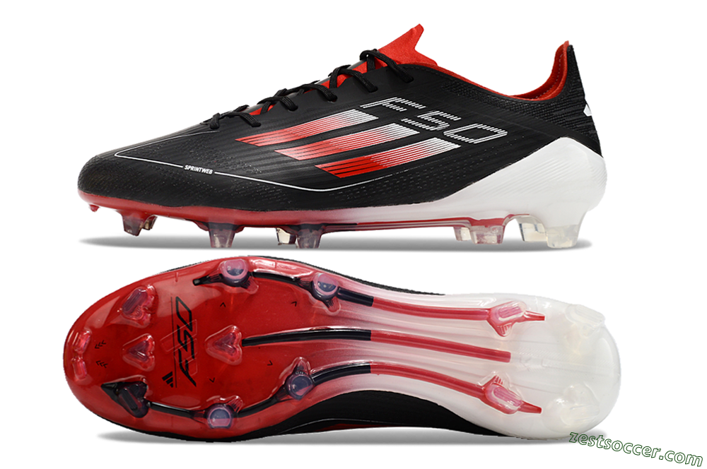 Adidas F50 Elite FG Low-Tops Soccer Cleats - Black/Red/White 1