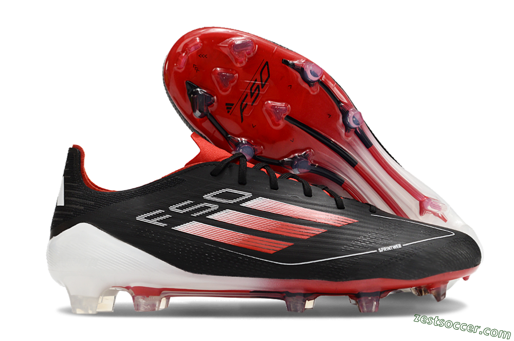 Adidas F50 Elite FG Low-Tops Soccer Cleats - Black/Red/White 0