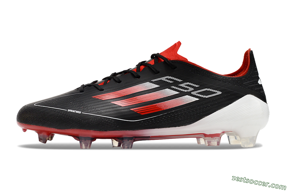 Adidas F50 Elite FG Low-Tops Soccer Cleats - Black/Red/White 2